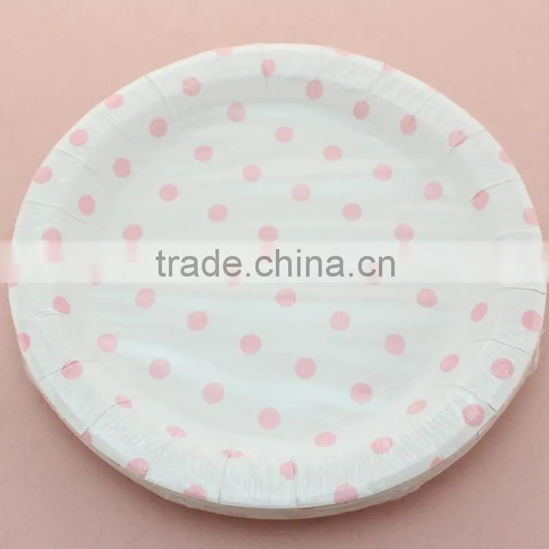 Solid Color High Quality 9'' Round Paper Plates for Quinceanera Favors