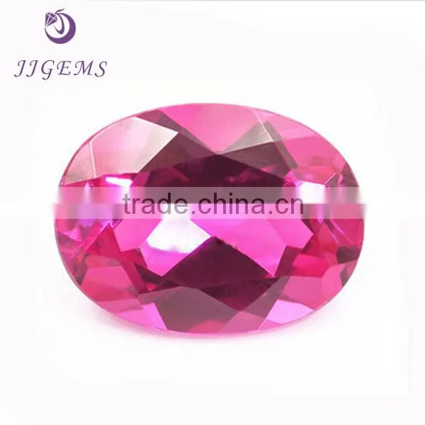 Wholesale oval ruby 3# synthetic gemstone pink sapphire