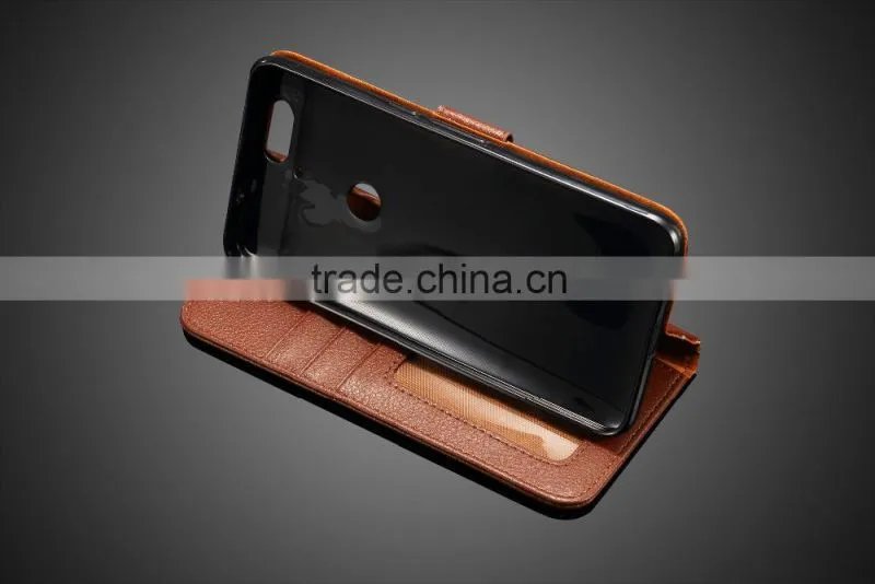 MMT Litchi Grain Card Holder Case For Huawei 6P with Buckle Leather Wallet Case with PC Back Cover MT-4928