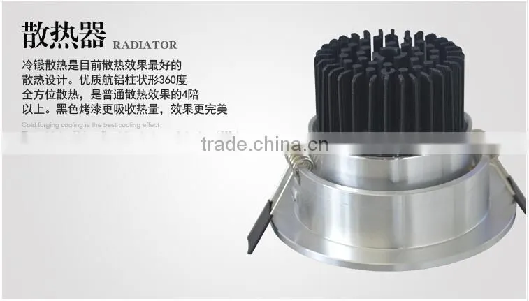 2015 New LED Ceiling Lamp COB 3w 5w 7w 10w 15w 20w 30w Anti-dazzle Dimmable LED Spot Light