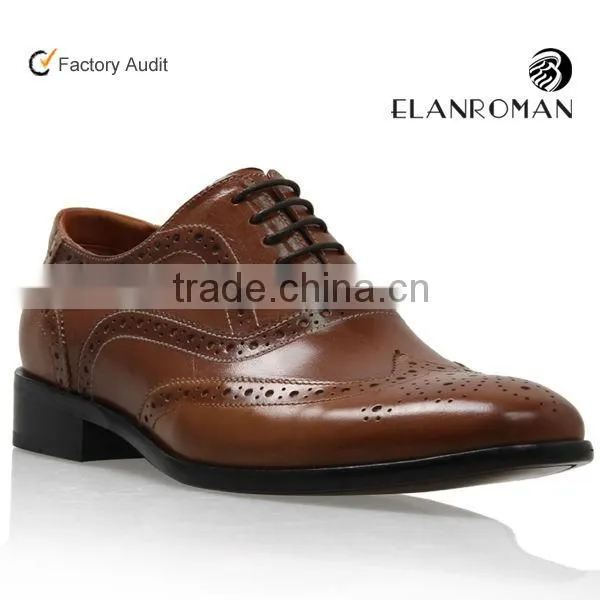 Hot-sale brogue leather Lace up shoe men dress shoes with custom logo