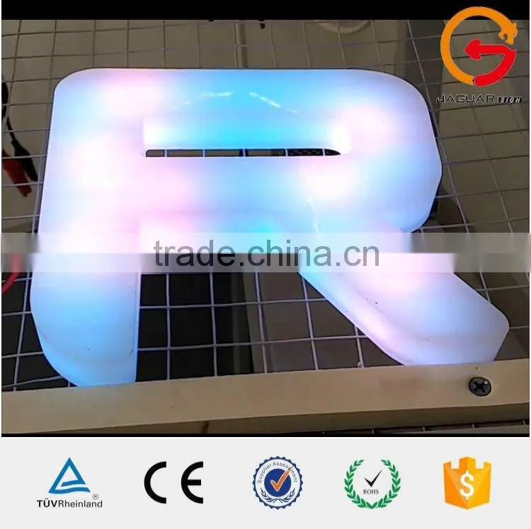 2016 innovative shop decor acrylic led color changing lighting letter sign