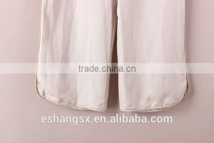 Ladies linen beige loose style lounge pants