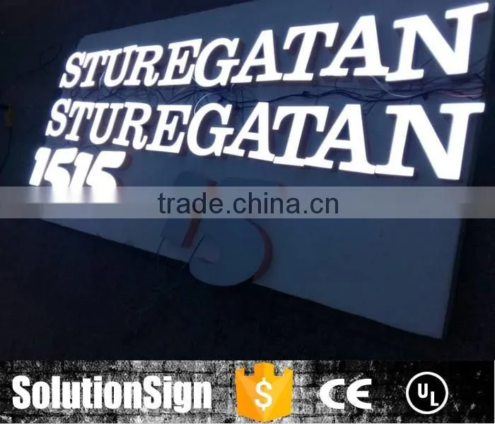Channel front lighting letter sign for company names