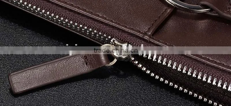Multifunction high quality brown leather key wallet with card holder