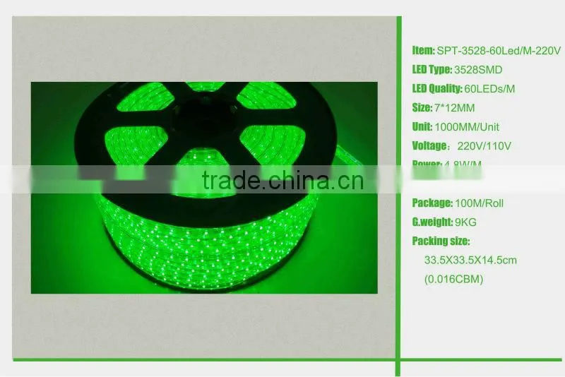 Green color Christmas Strip Lights 110V waterproof