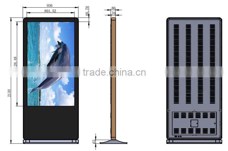 65 inch floor stand wifi lcd player advertising lcd ad screen display