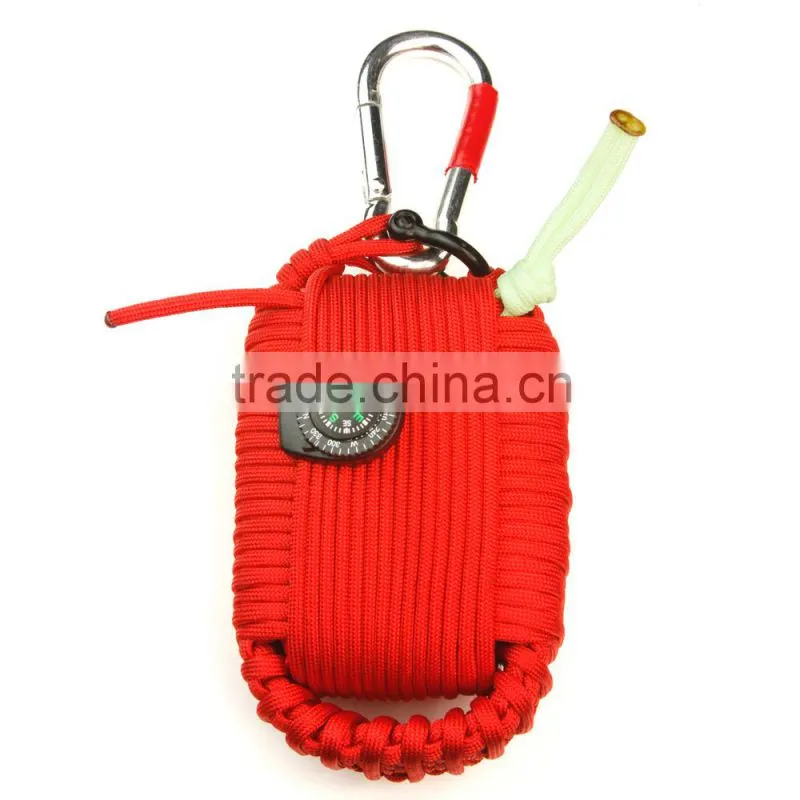 Paracord Emergency Outdoor Survival Kit with Carabiner