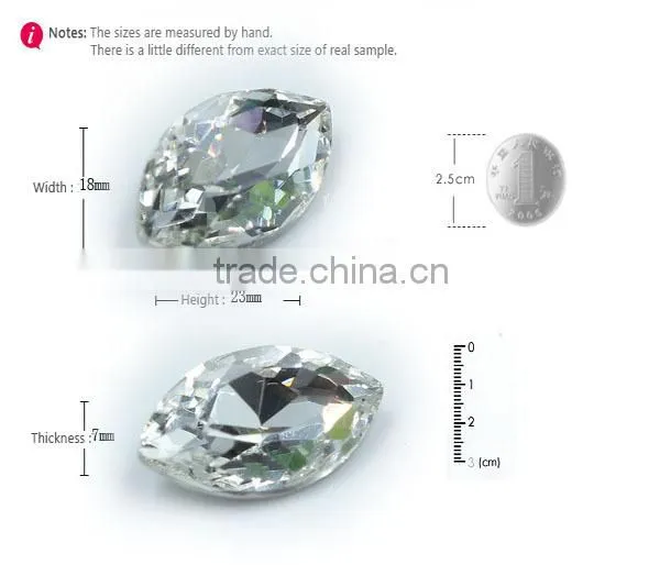 Transparent shining machine cut crystal glass stones