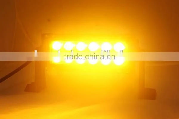 Hot sale 7.5" 12v amber & white color 36w led light bar with flashing