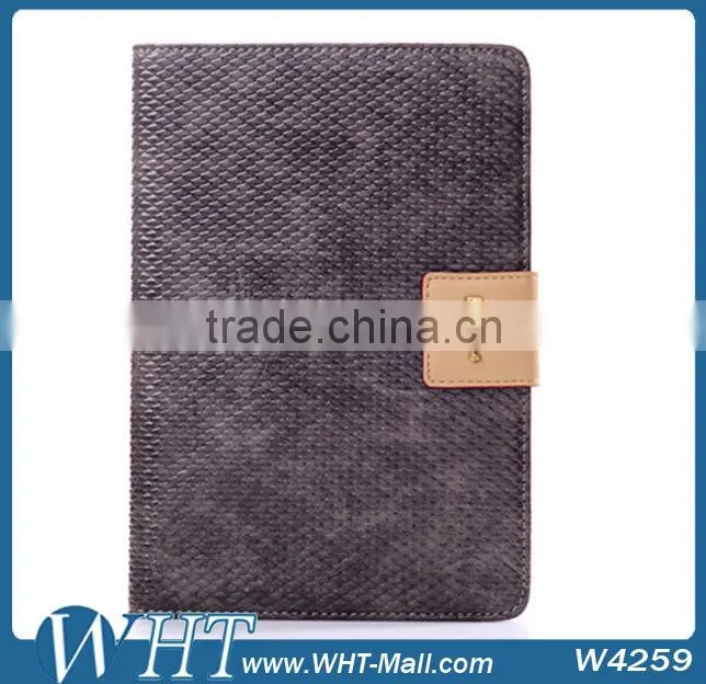 Fashion Blue Color Snake Wave Skin Kaiyue Brand Fashion Leather Stand Cover for iPad mini