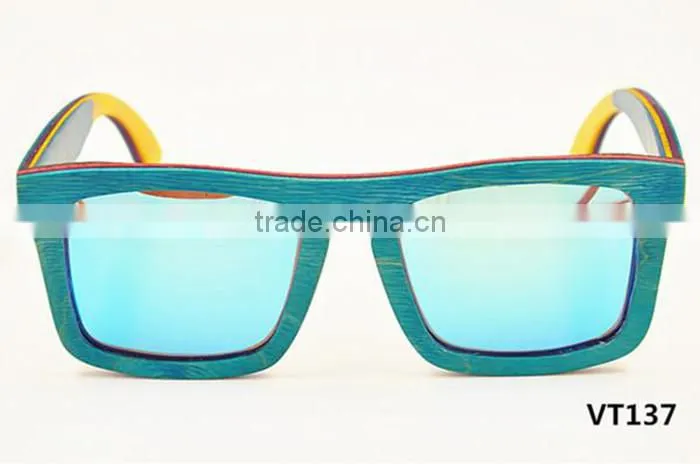 multi color style 2016 vintage UV400 mirror lens design bamboo wooden polarized sunglasses sun shade glasses