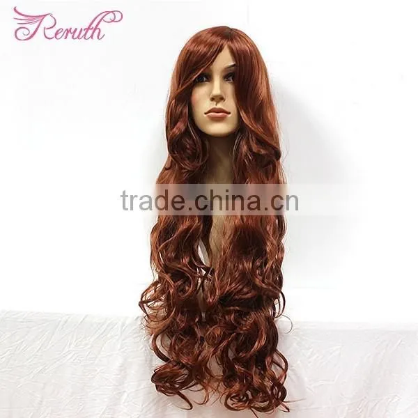 high quality factory price red human hair wig