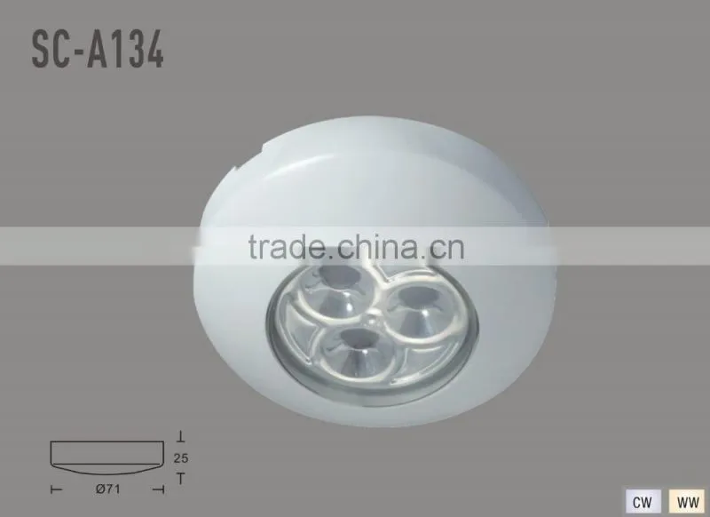Surface Mounted Led Under Cabinet Light 12 Volt/ 0.6W Small Downlight/ 70mm Ceiling Lamp Low Voltage (SC-A134)