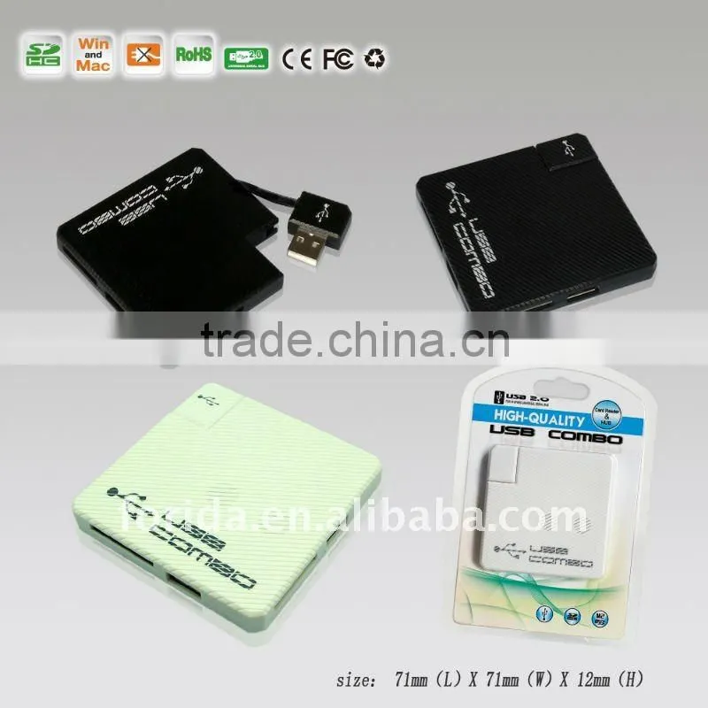 Multi card reader+ 3port USB HUB ( U/Slim COMBO)