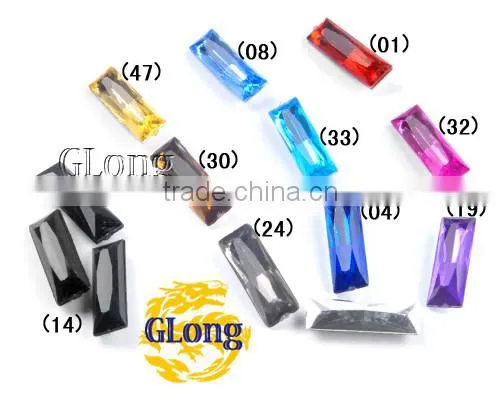 7*21mm Acrylic Point Back Rectangular Mix Color Bling Rhinestone&Crystal For Stylish Bags Garment Shoes #GY014-21P(Mix-s)