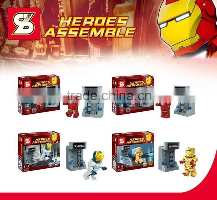 SY213 4pcs/lot Iron man Hall of Armor minifigure building block toys