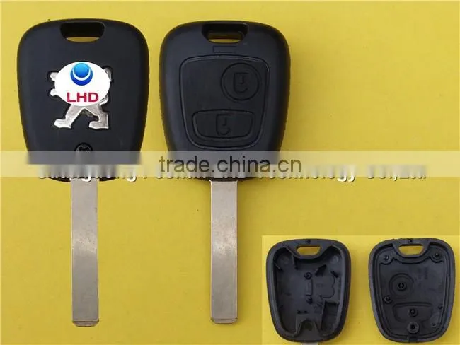 car key transponder chips 206 new style blank shell no logo for Peugeot