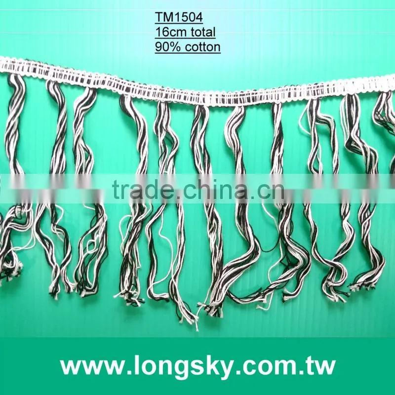 (#TM1504A) 2015 branded new European design 16cm long colored tassel fringe for dress