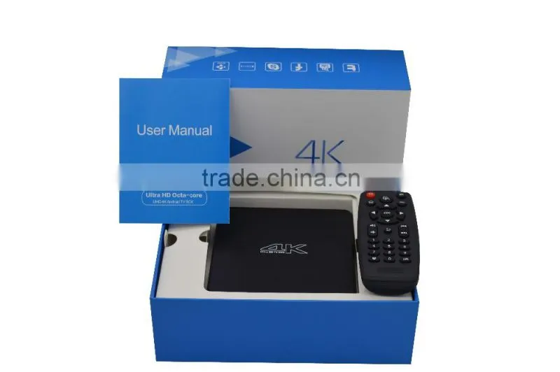 Octa core android 5.1 smart tv box K8 with RK3368 from shenzhen factory