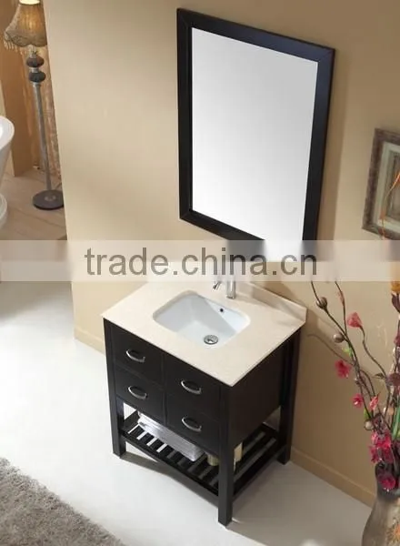 Modern Classic Design Bathroom Furniture Single basin Cabinet Oak wood Wash Basin Vanity No.3201A