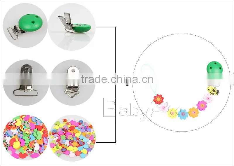 2015 DIY Unique Wooden Colorful Baby Soother Chain
