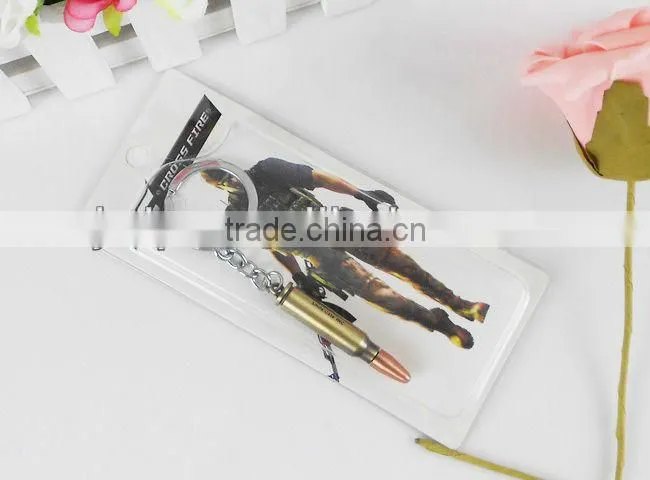 Hot selling golden color bullet keychain