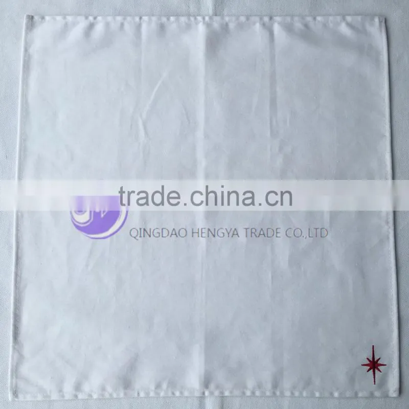 100% cotton fabric white embroidered dinner cocktail table napkin