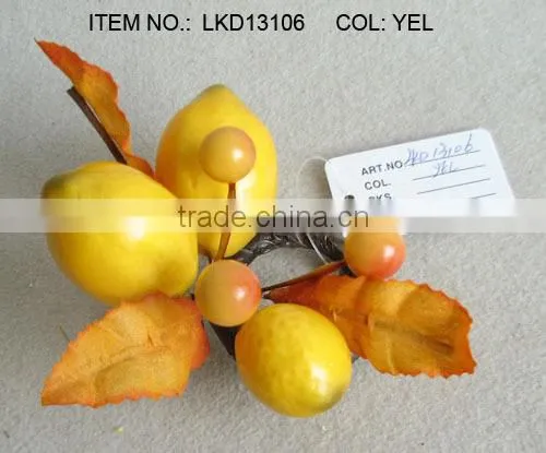 artificial handmade foam lemons and berries napkin ring
