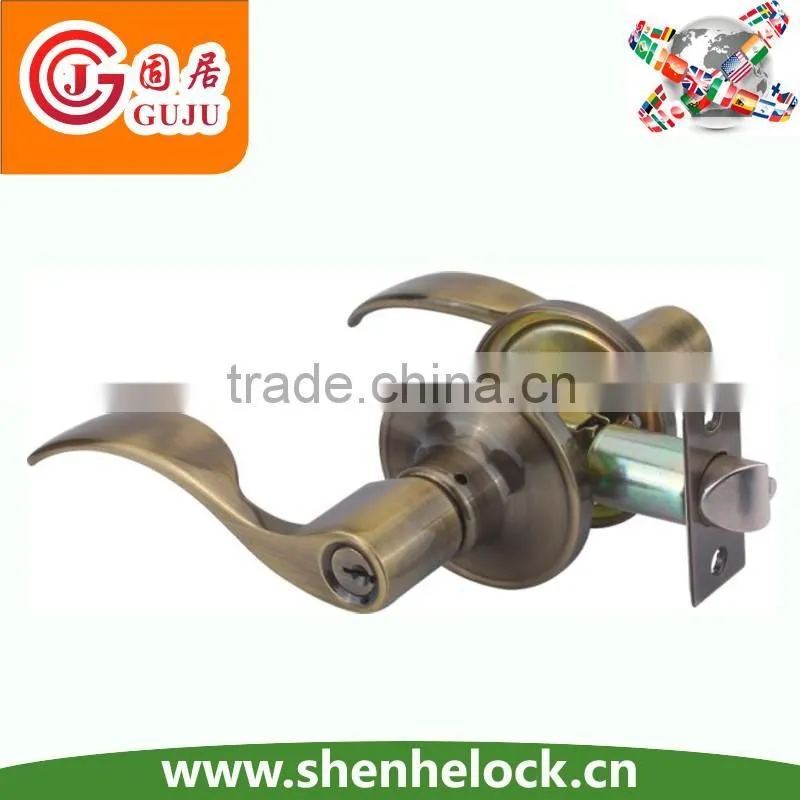 North America style residential brass grade 3 door grip handle lockset tubular lever lock