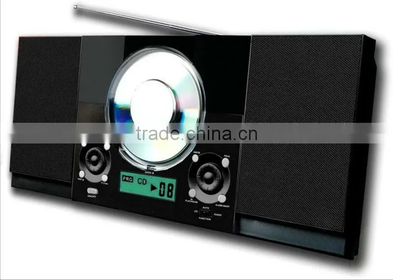 Hi-Fi digital display frequency CD Player with AM FM Radio with USB Slot and remote control mounted on wall