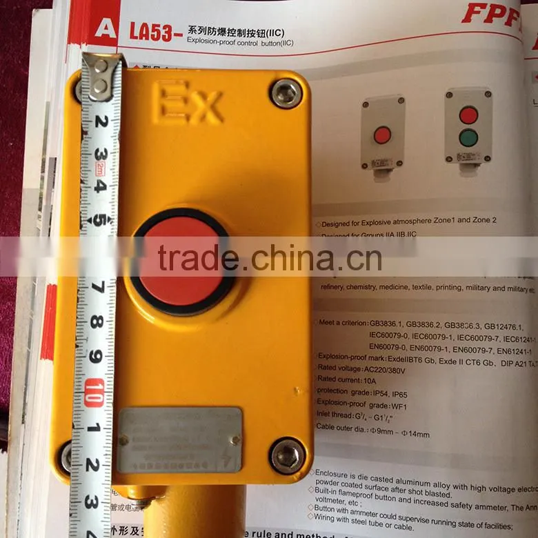 LA53 Aluminum alloy IP65 10A Ex proof control button