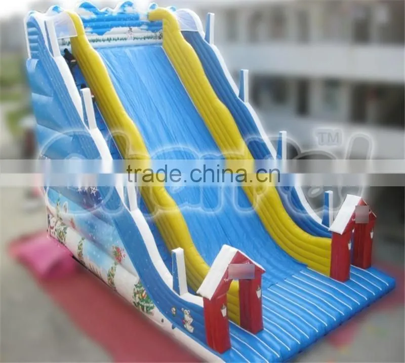 Winter Snow Theme Inflatable Skiing Slide