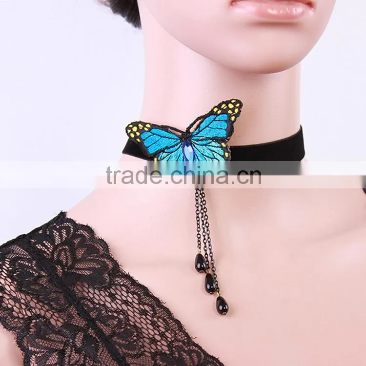 pink crystal handmade flower crystal necklace