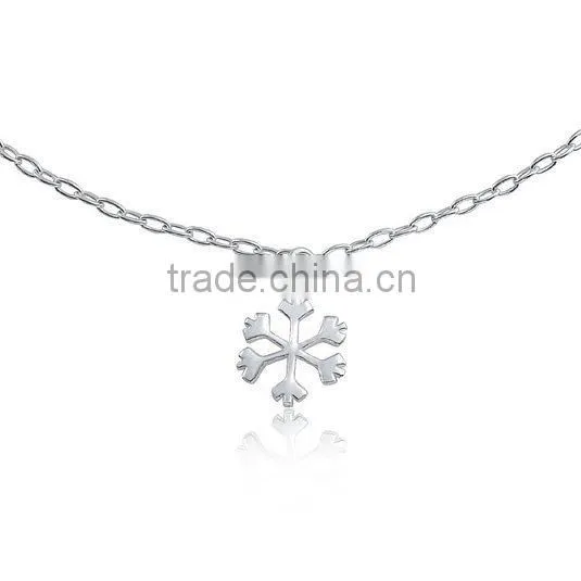 Unique Style Zinc Alloy Silver Plated Snowflake Adjustable Foot Chain Anklet