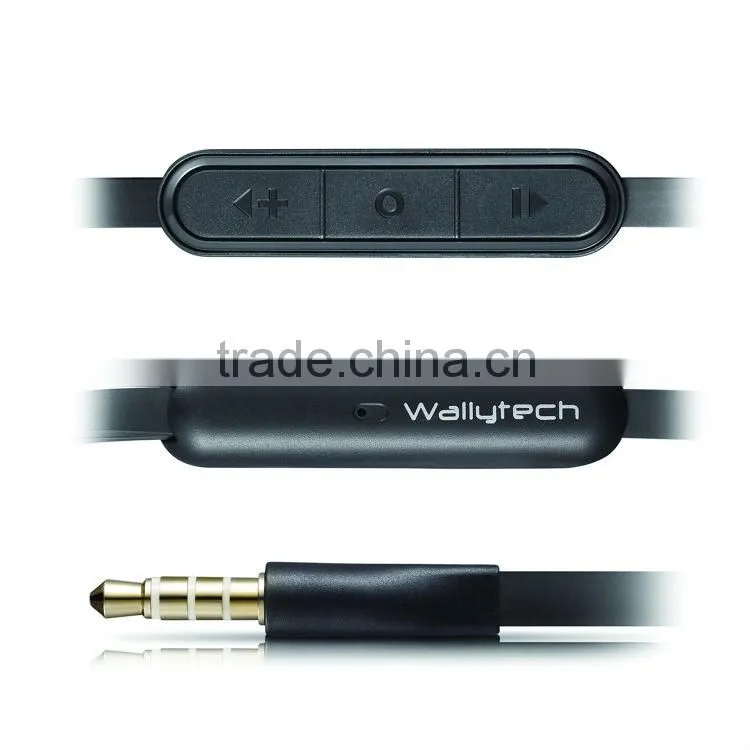 Flat cable in-ear earphone With Volume Remote