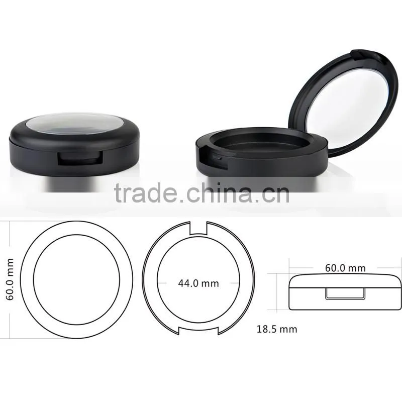 Round single color eyeshadow container with skylight