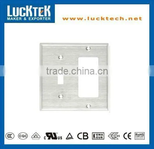 2 Gang GFCI and Toggle Combination Metal Wall plates
