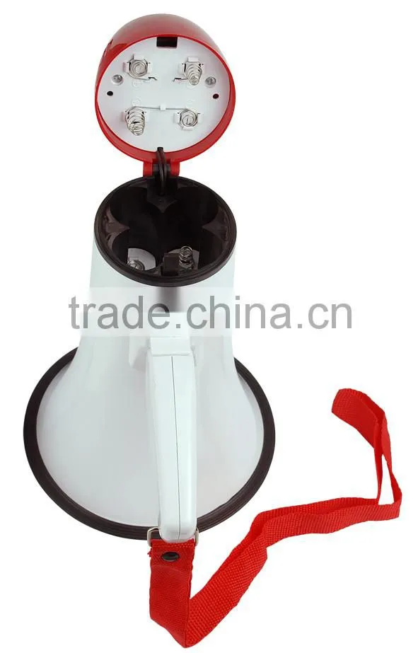 portable megaphone with sliding talk and siren switch button