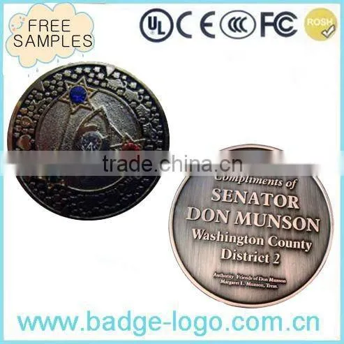 custom die casting 3d zinc alloy coin for sale