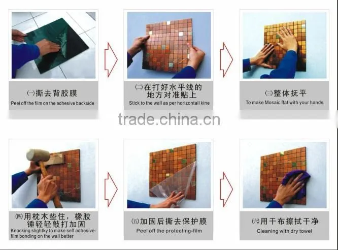 OEM ACP Mosaic decoration panel tightly spaced aluminium mosaic tile