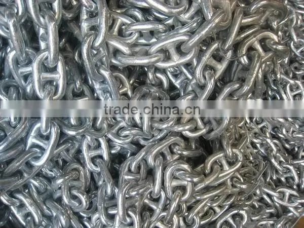 bright hot dip galvanized anchor chain link for ship