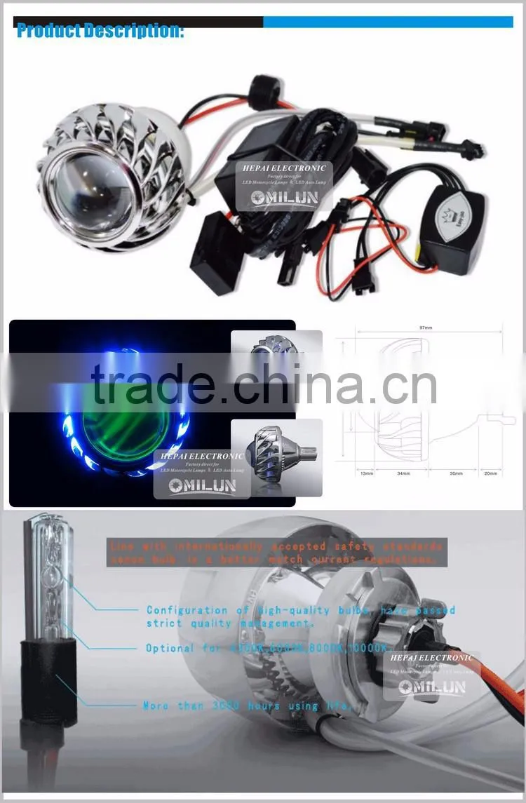 35W 2" inch HOT WHEELS Motorcycle Projector Lens Light