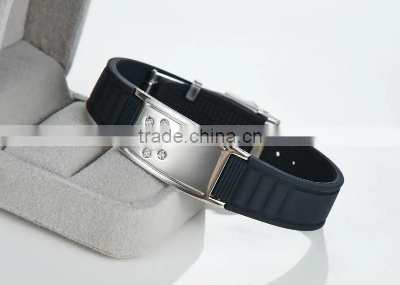 Noproblem D003 vintage jewelry sport man silicone magnetic titanium bracelet