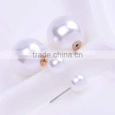 Wholesale fashion candy color jewelry big pearl earrings new arrival double pearl pendientes women's trendy stud earrings