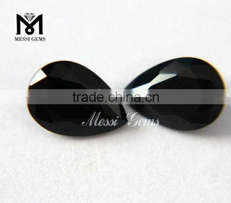 2015 Chinese Hot Sale Pear Cut 7*10 mm Agate Black Stone