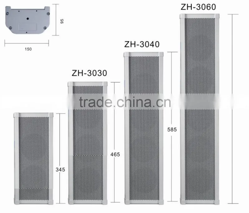 ZH-30 series 20-60W waterproof PA Column Speaker