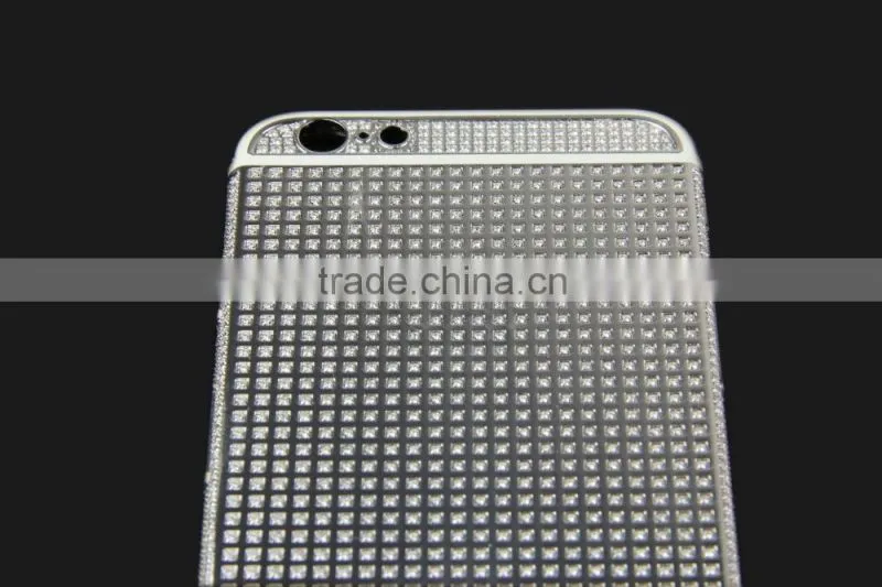 Silver electroplating for iPhone 6 24k gold plated crystal housing