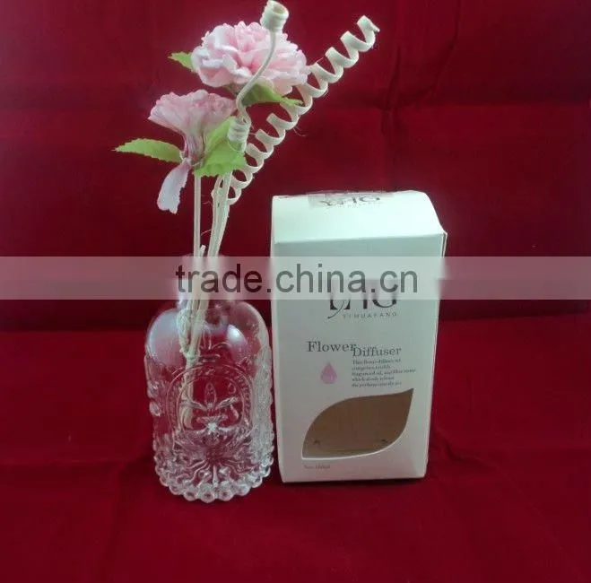 aromatherapy oil glass bottle,aroma glass, reed flower diffuser with cork