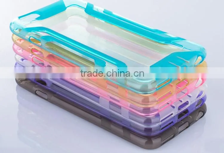 Armor slim transparent phone case 6 colors waterproof soft TPU mobile cell phone case cover for Apple iphone 6 /6 plus